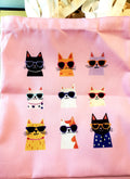 Canvas Tote Bag - Pink / Cats